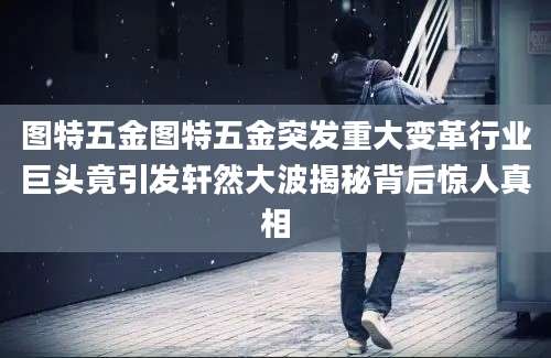 图特五金图特五金突发重大变革行业巨头竟引发轩然大波揭秘背后惊人真相