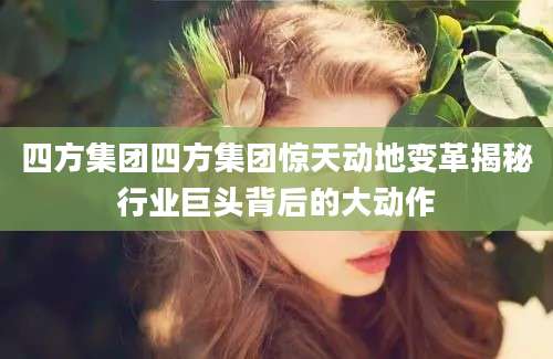 四方集团四方集团惊天动地变革揭秘行业巨头背后的大动作