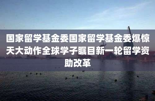 国家留学基金委国家留学基金委爆惊天大动作全球学子瞩目新一轮留学资助改革