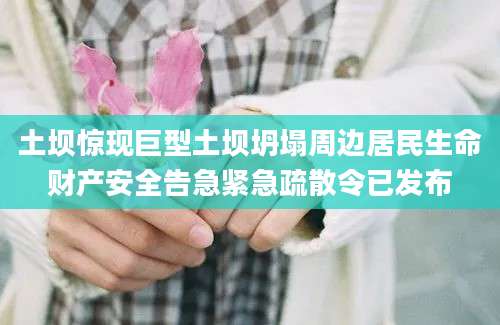 土坝惊现巨型土坝坍塌周边居民生命财产安全告急紧急疏散令已发布