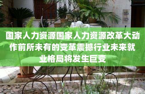 国家人力资源国家人力资源改革大动作前所未有的变革震撼行业未来就业格局将发生巨变