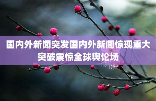 国内外新闻突发国内外新闻惊现重大突破震惊全球舆论场