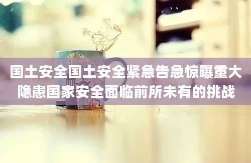 国土安全国土安全紧急告急惊曝重大隐患国家安全面临前所未有的挑战