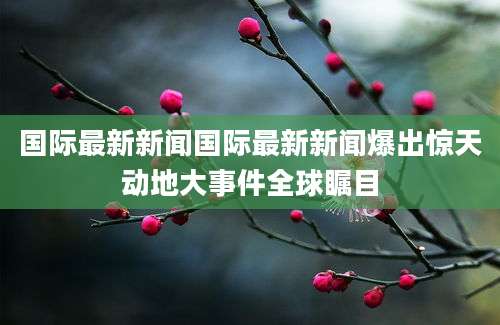 国际最新新闻国际最新新闻爆出惊天动地大事件全球瞩目