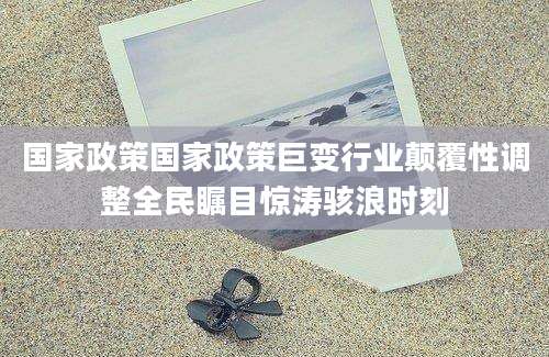 国家政策国家政策巨变行业颠覆性调整全民瞩目惊涛骇浪时刻