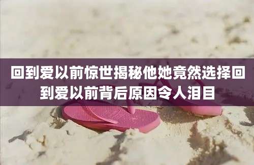 回到爱以前惊世揭秘他她竟然选择回到爱以前背后原因令人泪目