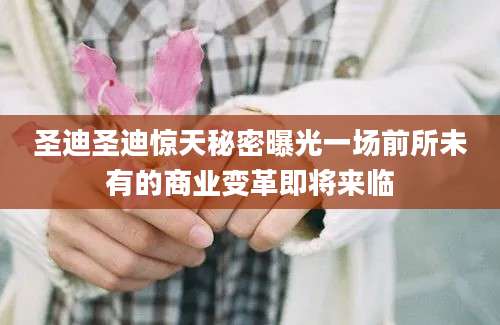 圣迪圣迪惊天秘密曝光一场前所未有的商业变革即将来临