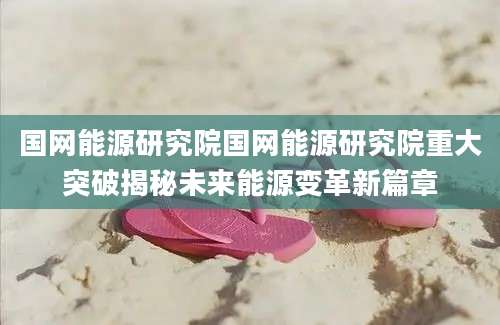 国网能源研究院国网能源研究院重大突破揭秘未来能源变革新篇章