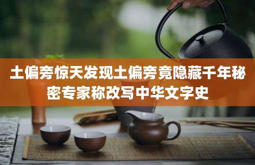 土偏旁惊天发现土偏旁竟隐藏千年秘密专家称改写中华文字史