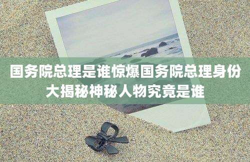 国务院总理是谁惊爆国务院总理身份大揭秘神秘人物究竟是谁