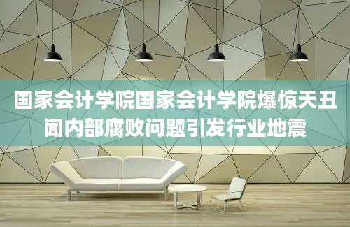 国家会计学院国家会计学院爆惊天丑闻内部腐败问题引发行业地震