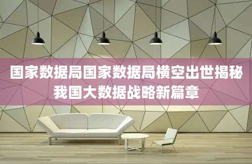 国家数据局国家数据局横空出世揭秘我国大数据战略新篇章