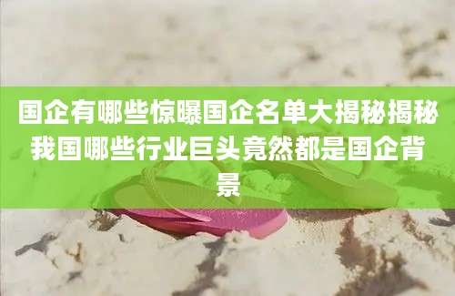 国企有哪些惊曝国企名单大揭秘揭秘我国哪些行业巨头竟然都是国企背景
