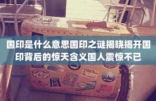 国印是什么意思国印之谜揭晓揭开国印背后的惊天含义国人震惊不已