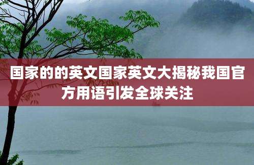 国家的的英文国家英文大揭秘我国官方用语引发全球关注