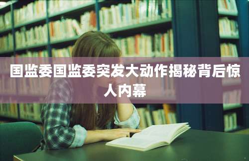 国监委国监委突发大动作揭秘背后惊人内幕