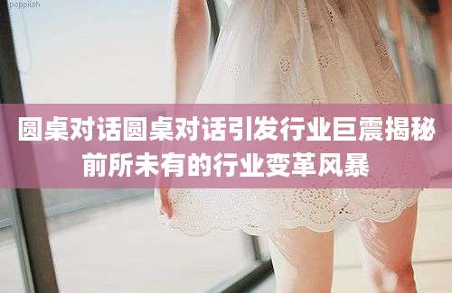 圆桌对话圆桌对话引发行业巨震揭秘前所未有的行业变革风暴