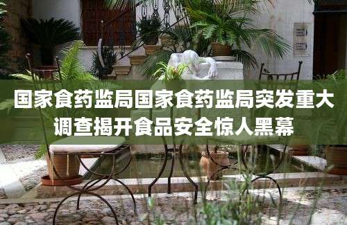 国家食药监局国家食药监局突发重大调查揭开食品安全惊人黑幕