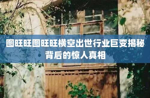 图旺旺图旺旺横空出世行业巨变揭秘背后的惊人真相