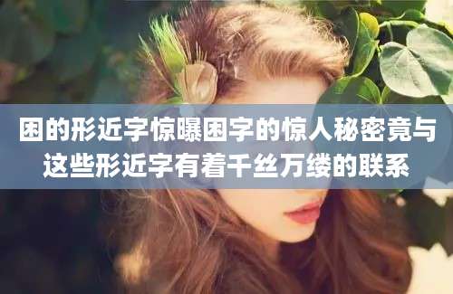 困的形近字惊曝困字的惊人秘密竟与这些形近字有着千丝万缕的联系