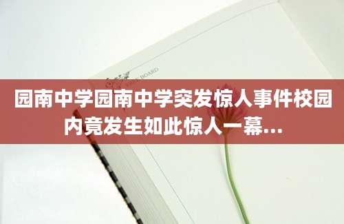 园南中学园南中学突发惊人事件校园内竟发生如此惊人一幕...