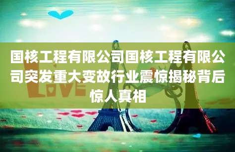 国核工程有限公司国核工程有限公司突发重大变故行业震惊揭秘背后惊人真相