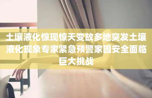 土壤液化惊现惊天变故多地突发土壤液化现象专家紧急预警家园安全面临巨大挑战