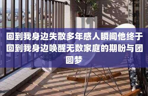 回到我身边失散多年感人瞬间他终于回到我身边唤醒无数家庭的期盼与团圆梦