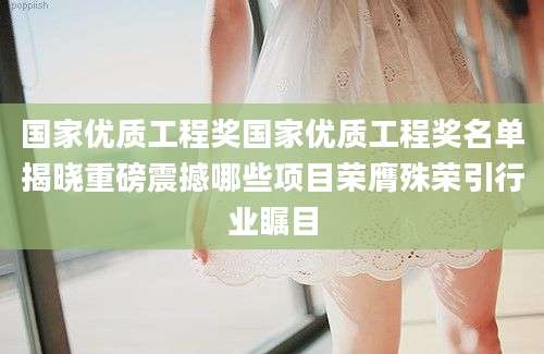 国家优质工程奖国家优质工程奖名单揭晓重磅震撼哪些项目荣膺殊荣引行业瞩目