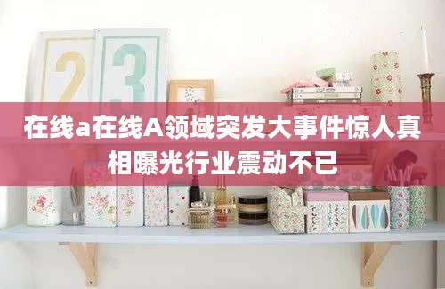 在线a在线A领域突发大事件惊人真相曝光行业震动不已