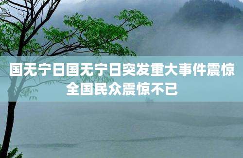 国无宁日国无宁日突发重大事件震惊全国民众震惊不已