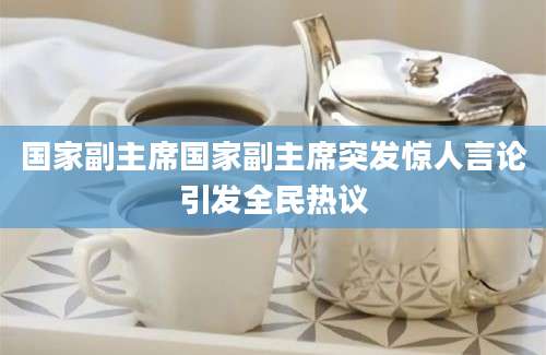 国家副主席国家副主席突发惊人言论引发全民热议