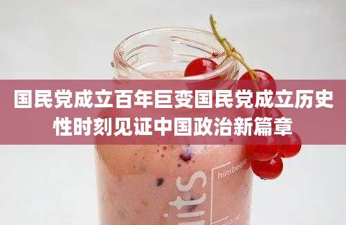 国民党成立百年巨变国民党成立历史性时刻见证中国政治新篇章