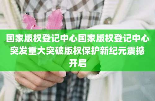 国家版权登记中心国家版权登记中心突发重大突破版权保护新纪元震撼开启