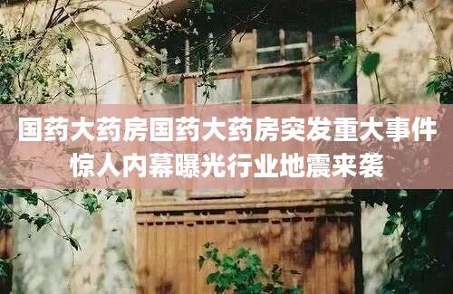 国药大药房国药大药房突发重大事件惊人内幕曝光行业地震来袭