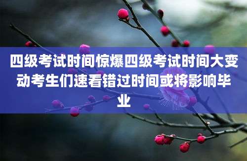 四级考试时间惊爆四级考试时间大变动考生们速看错过时间或将影响毕业