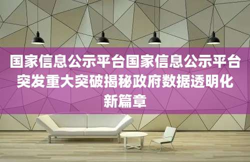 国家信息公示平台国家信息公示平台突发重大突破揭秘政府数据透明化新篇章