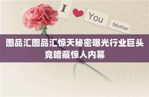 图品汇图品汇惊天秘密曝光行业巨头竟暗藏惊人内幕