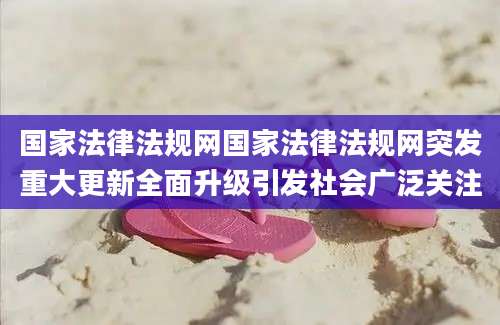 国家法律法规网国家法律法规网突发重大更新全面升级引发社会广泛关注