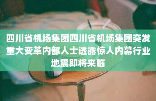 四川省机场集团四川省机场集团突发重大变革内部人士透露惊人内幕行业地震即将来临