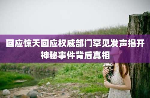回应惊天回应权威部门罕见发声揭开神秘事件背后真相