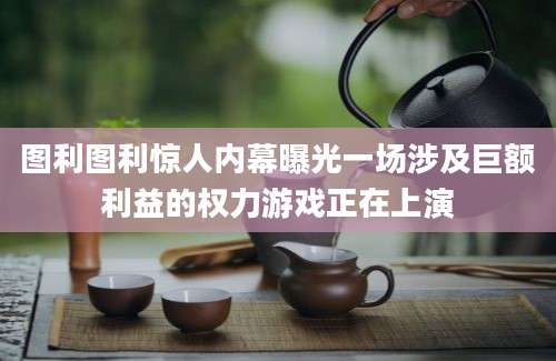 图利图利惊人内幕曝光一场涉及巨额利益的权力游戏正在上演