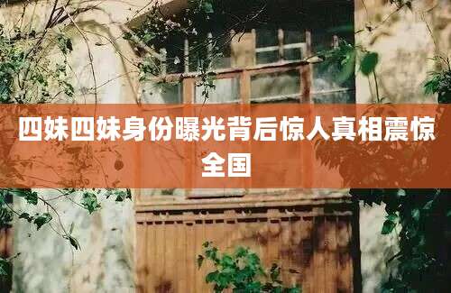 四妹四妹身份曝光背后惊人真相震惊全国