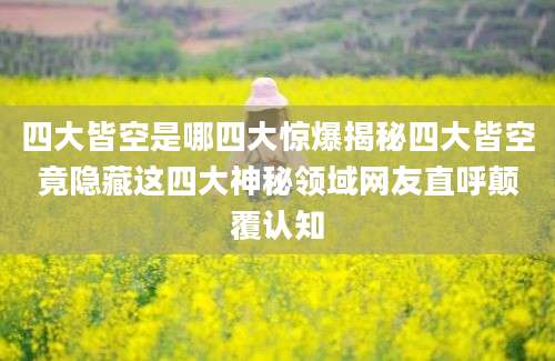 四大皆空是哪四大惊爆揭秘四大皆空竟隐藏这四大神秘领域网友直呼颠覆认知