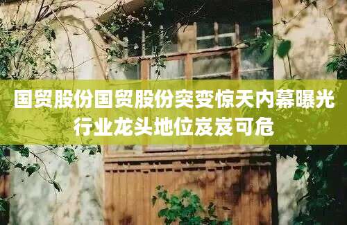 国贸股份国贸股份突变惊天内幕曝光行业龙头地位岌岌可危