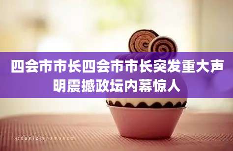 四会市市长四会市市长突发重大声明震撼政坛内幕惊人