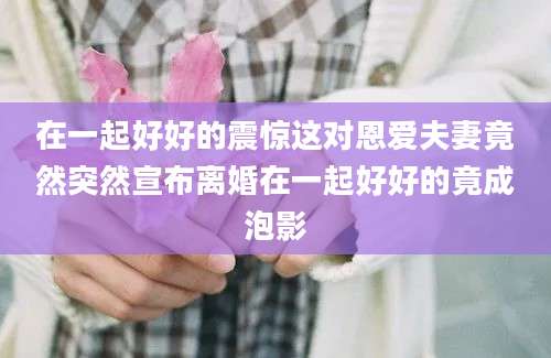 在一起好好的震惊这对恩爱夫妻竟然突然宣布离婚在一起好好的竟成泡影
