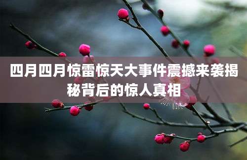 四月四月惊雷惊天大事件震撼来袭揭秘背后的惊人真相