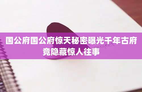 国公府国公府惊天秘密曝光千年古府竟隐藏惊人往事