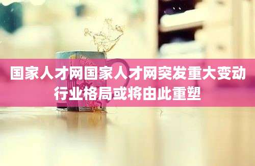 国家人才网国家人才网突发重大变动行业格局或将由此重塑